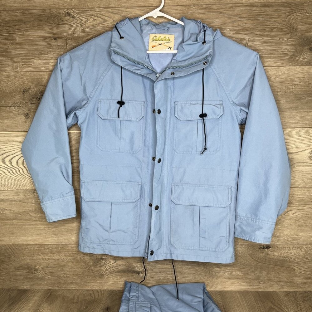 Cabela’s Goretex Rain Jacket and Pants Set Light Blue Size Small - Picture 2 of 12